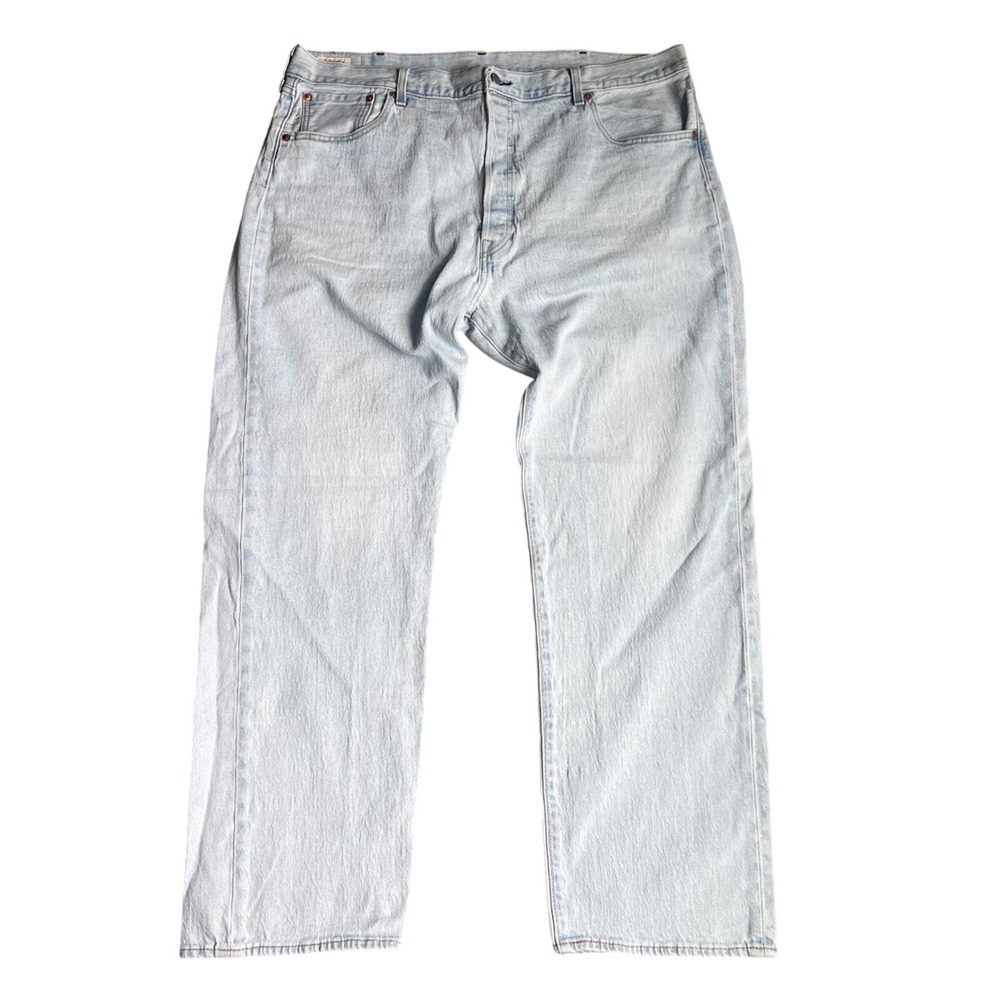 Levi's 501 '93 Straight Leg Jeans Mens 42x32 Light Wash Blue Denim Button Fly